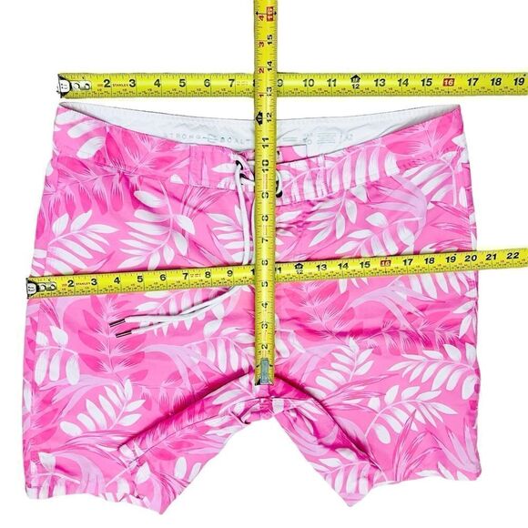 Strong Boalt Swim Trunks Board Shorts Sz 32 Pink White Floral - Picture 5 of 9
